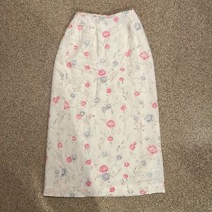 white floral maxi vintage skirt